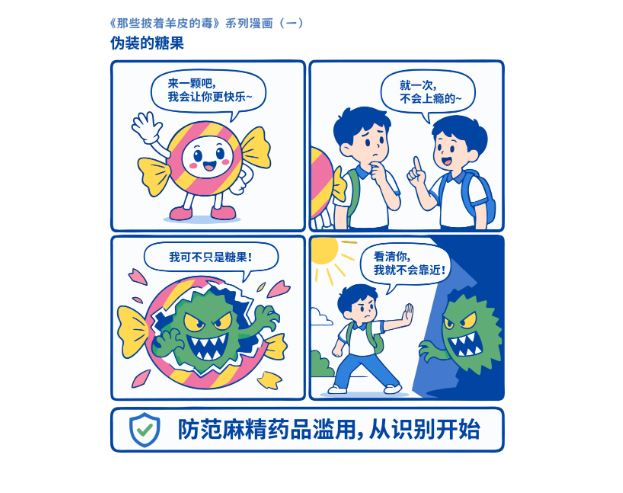 全民禁毒宣传月科普漫画｜揭开伪装！识破那些披着羊皮的毒